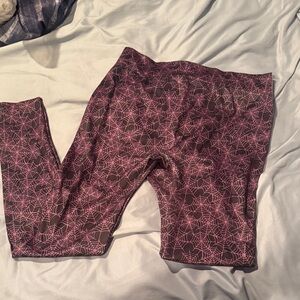 Pink and Black Spider Web Leggings Size L/XL